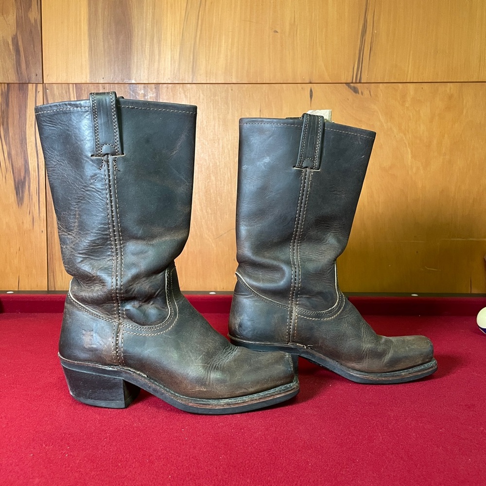 Frye Dark Brown Leather Boots - Picture 3 of 8